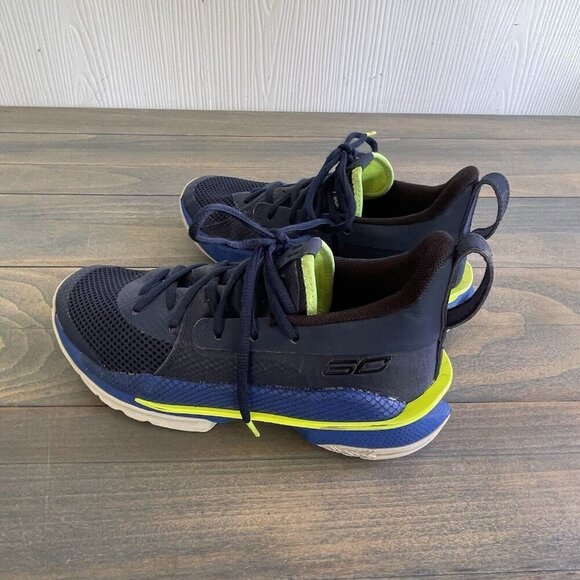 Under Armour Steph Curry 5 NBA Basketball Shoes Blue - Kids Size 5Y (A6) - Picture 4 of 9